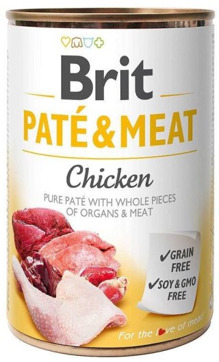 Karma BRIT PATÉ & MEAT z kurczakiem -mokra dla psa 400g