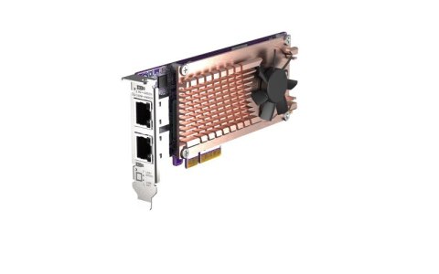 Qnap QM2-2P2G2T, 2 x PCIe 2280 M.2 SSD, PCIe Gen3 x4, 2x  Intel I225LM 2.5GbE RJ45