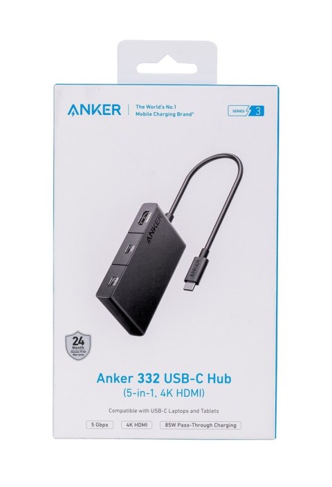 Hub Anker 332 USB-C Single Display 5 w 1 4K HDMI czarny