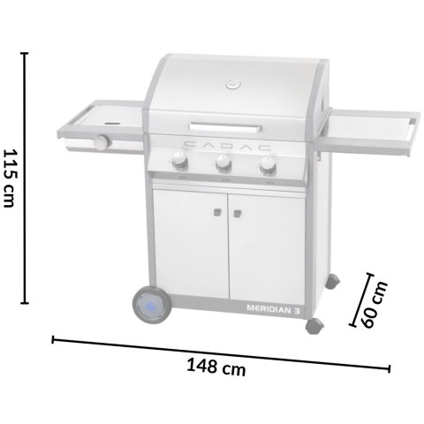 Grill gazowy stacjonarny MERIDIAN 3 ze stali nierdzewnej