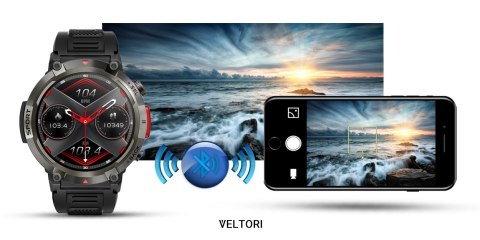 Smartwatch Veltori VT140-1 Czarny Pasek Silikonowy