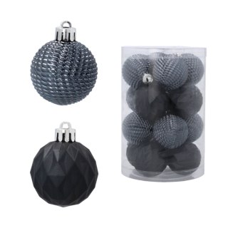 Zestaw 16 Eleganckich Bombek Kamai Christmas Decoration o Średnicy 4 cm Kolor Antracyt