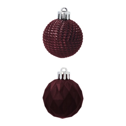 Zestaw 16 Eleganckich Bombek Kamai Christmas Decoration o Średnicy 4 cm Kolor Burgund