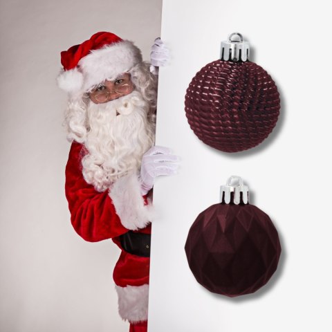 Zestaw 16 Eleganckich Bombek Kamai Christmas Decoration o Średnicy 4 cm Kolor Burgund