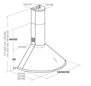 Okap kominowy AKPO WK-4 DANDYS 60 BIAŁY (600mm; kolor biały)