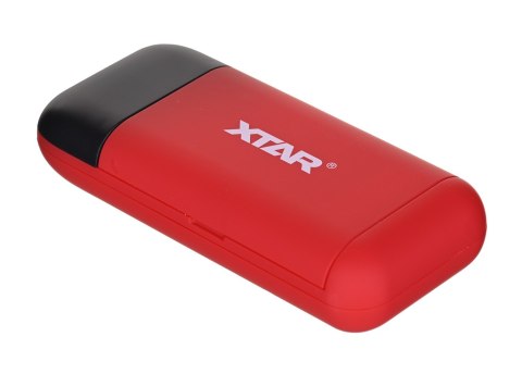 XTAR ŁADOWARKA/POWERBANK DO AKUMULATORÓW CYLINDRYCZNYCH LI-ION 18650/20700/21700 CZERWONY PB2S