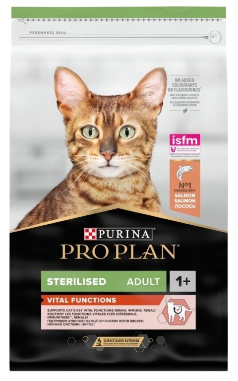 PURINA PRO PLAN Sterilised OPTISENSES bogata w łososia - sucha karma dla kota - 10kg