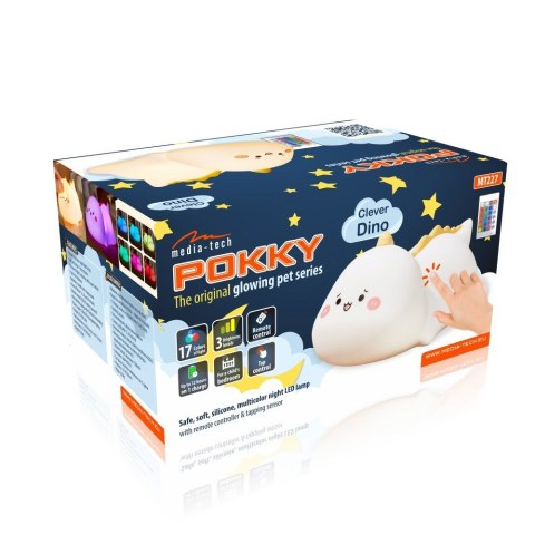 MEDIA-TECH LAMPKA NOCNA POKKY CLEVER DINO MT227