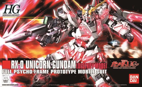 Figurka kolekcjonerska BANDAI HG 1/144 RX-0 UNICORN GUNDAM DESTROY MODE