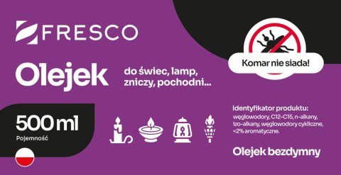 Paliwo olej do lamp, pochodni i świec 0,5L ANTYKOMAR