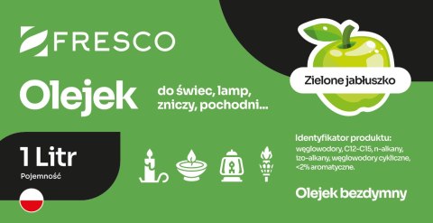 Paliwo olej do lamp, pochodni i świec 1,0L JABŁKO