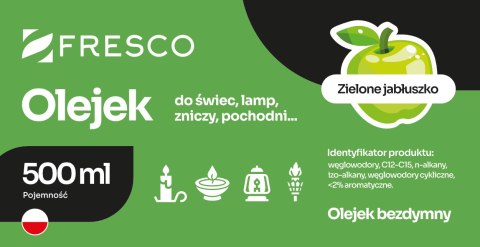 Paliwo olej do lamp, pochodni i świec 500ml JABŁKO