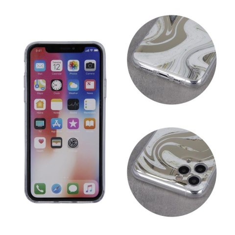 ETUI MARMUR WAVE IPHONE 11 PRO WHITE-GOLD / BIAŁO-ZŁOTY