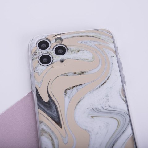 ETUI MARMUR WAVE IPHONE 11 PRO WHITE-GOLD / BIAŁO-ZŁOTY