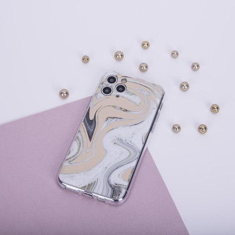 ETUI MARMUR WAVE IPHONE 11 PRO WHITE-GOLD / BIAŁO-ZŁOTY