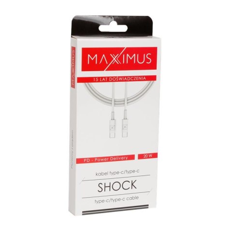 KABEL MX SHOCK 20W PD Type-C - Type-C WHITE/BIAŁY