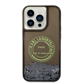 KARL LAGERFELD IPHONE 14 PRO LIQUID GLITTER KLHCP14LLCRSGRK CZARNY/BLACK