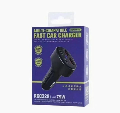 Ładowarka samochodowa REMAX DUKE 75W PD+QC 2C+2A RCC 329 FAST CHARGER