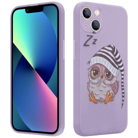 MX OWL SLEEPY IPHONE 12 PRO MAX PURPLE / FIOLETOWY