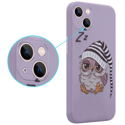 MX OWL SLEEPY IPHONE 12 PRO MAX PURPLE / FIOLETOWY