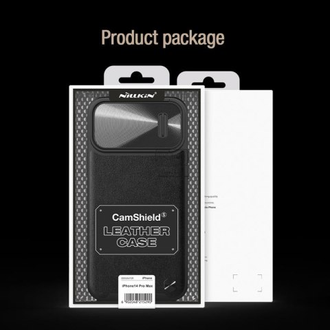 NILLKIN CAMSHIELD LEATHER S IPHONE 14 PRO MAX, BLACK / CZARNY