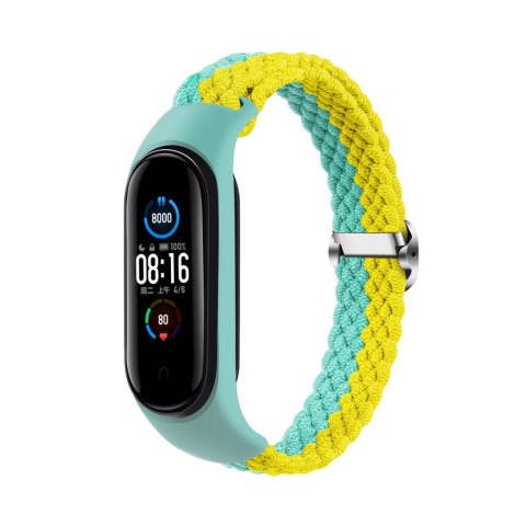 Opaska pleciona Smart Band M5/M6/M7 MINT-YELLOW / MIĘTOWO-ŻÓŁTY