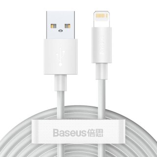 KABEL BASEUS SIMPLE WISDOM USB/LIGHTNING 2.4A 1.5M 2SZT WHITE