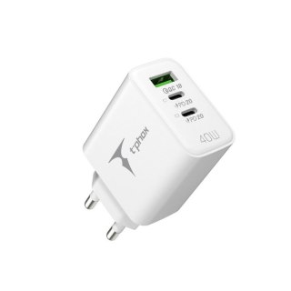 Ładowarka sieciowa T-PHOX FLEXI 40W 2xUSB-C/USB WHITE