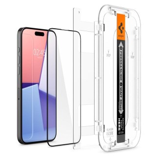 SPIGEN GLAS.TR EZ FIT FC IPHONE 15 PRO MAX 2-PACK BLACK + ADAPTER