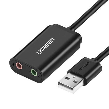 Ugreen zewnętrzna karta dźwiękowa muzyczna adapter USB 3,5mm jack 15cm