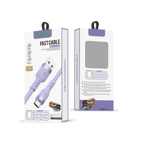 KABEL T-PHOX BOLD USB/LIGHTNING 3A PURPLE