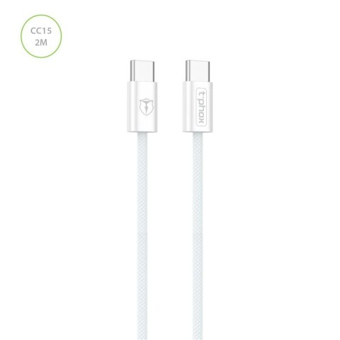 KABEL T-PHOX CC15 SERIES USB-C/USB-C 60W 3A 2M WHITE