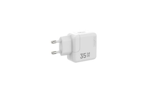 Ładowarka sieciowa MX Burst GaN PD 35W, 2xUSB-C + kabel PD 20W C/Lightning, WHITE/BIAŁY