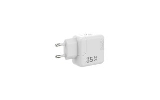 Ładowarka sieciowa MX Burst GaN PD 35W, 2xUSB-C + kabel PD 65W C/C, WHITE/BIAŁY