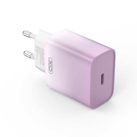 XO ładowarka sieciowa CE18 PD 30W USB-C FIOLETOWO-BIAŁA + KABEL USB-C