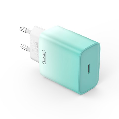 XO ładowarka sieciowa CE18 PD 30W USB-C NIEBIESKO-BIAŁA + KABEL LIGHTNING