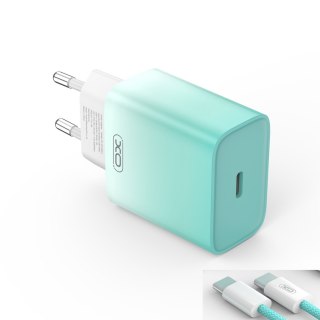 XO ładowarka sieciowa CE18 PD 30W USB-C NIEBIESKO-BIAŁA + KABEL USB-C