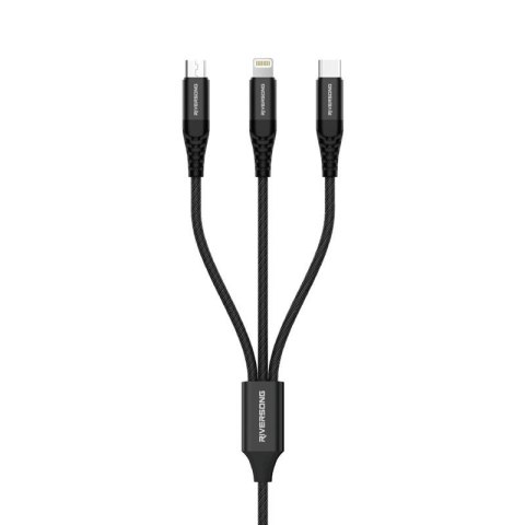 Riversong kabel 3w1 Infinity 05 USB-C + Lightning + micro 1,0m czarny C58