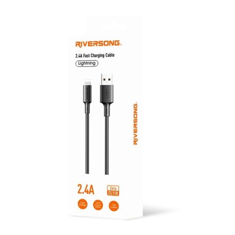 Riversong kabel Zeta USB - Lightning 1,0m 2,4A czarny CL118