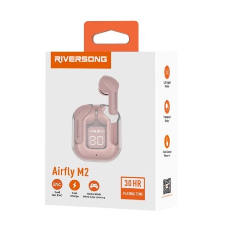 Riversong słuchawki Bluetooth AirFly M2 TWS różowe EA233