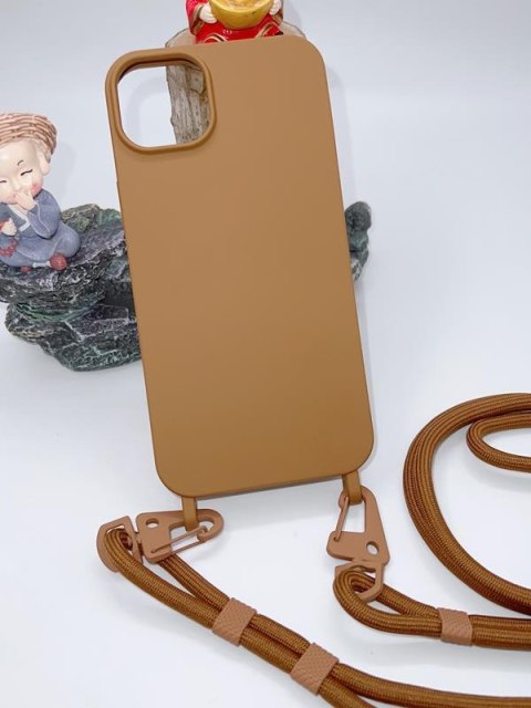 Uniwersalna smycz do telefonu / na ramię Hook-07, BROWN / BRĄZOWY