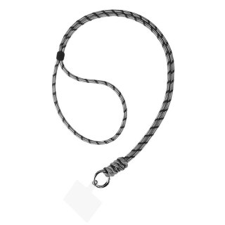 Uniwersalna smycz na szyję do telefonu / na ramię Ring-02, BLACK / CZARNY