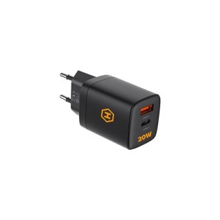 Ładowarka sieć Hammer Rapid Charge Duo PD 20W USB-A+C, BLACK / CZARNY