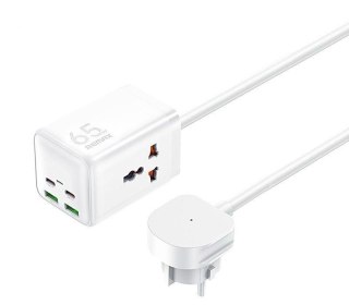 Ładowarka sieciowa REMAX GAN POWER STRIP 65W RP-U157 2xUSB+2xUSB-C 1.5M WHITE