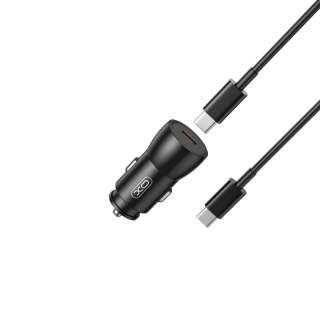 XO ładowarka samochodowa CC57 PD 25W PD Czarna + Kabel USB-C