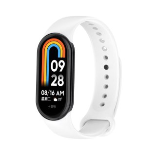 Pasek Silikonowy Mi Band 8 / M8 (2), WHITE / BIAŁY