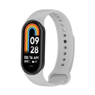 Pasek Silikonowy Mi Band 9 / M9 / 8 / M8 (7), GRAY / SZARY