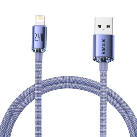 KABEL BASEUS CRYSTAL SHINE USB/LIGHTNING 2.4A 1.2M PURPLE