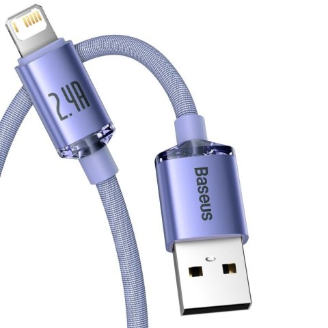 KABEL BASEUS CRYSTAL SHINE USB/LIGHTNING 2.4A 1.2M PURPLE