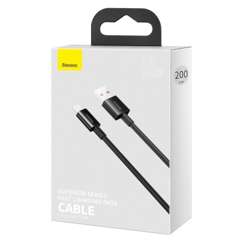 KABEL BASEUS SUPERIOR SERIES USB/USB-C 66W 2M BLACK